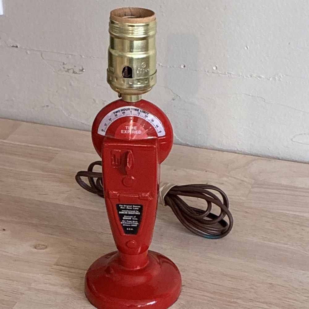 Vintage SMALL The Original Duncan Industries Cast Metal Mini‎ Parking Meter Lamp